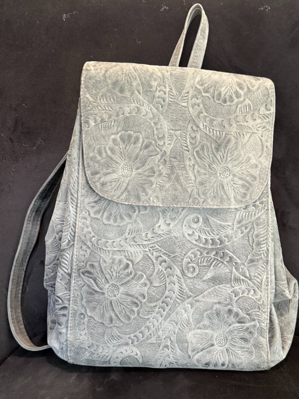Genuine Leather-Embroidered Backpack